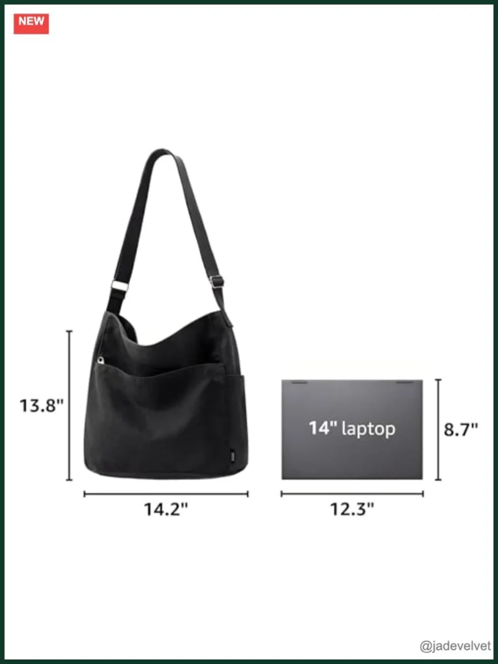 Large Canvas Tote Hobo Crossbody Bag Messenger Shoulder Handbag with Zipper